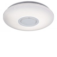 RODAN 24W, CCT, RGB, BT reproduktor Stropní svítidlo, kov,bílá, difuzor plast opál, LED 24W, 1800lm, dálk. ovladač(součástí) nebo smart tel, Tuya, stmívatelné, CCT nast teplota teplá 3000K-denní 6500K, RGBW, Ra80, BT reproduktor, IP20, 230V, IP20, d=400, h=90mm