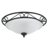 RUMURA Stropní přisazené svítidlo, těleso kov s ornamentem, povrch lak černá mat, difuzor sklo kamenné, pro žárovku 2/3x60W, E27, 230V, IP20, tř.1. rozměry dle typu