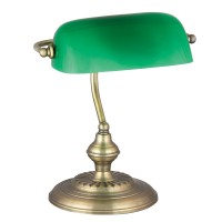 NURTMERO TABLE 1X60W E27 Stolní lampa, těleso kov, povrch chrom satén/bronz mat, difuzor sklo opál/sklo zelená, pro žárovku 1x60W, E27, 230V, IP20, tř.1. 1 rameno, rozměry w=270mm h=330mm