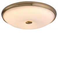 CICHOR Stropní svítidlo, těleso kov, povrch antická brzonzová, difuzor sklo opál, LED 24W, teplá 2700K, 1920lm, 230V, IP20, tř.1, rozměry d=420mm, h=75mm.