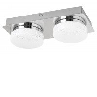 ANCONAS STROPNÍ SVÍTIDLO 2×5W Stropní svítidlo,  těleso kov, povrch chrom lesk, difusor plast opál, efekt noční oblohy, LED 2×5W, 800lm, neutrální 4000K, 230V, IP20, tř.1. rozměry l=280mm