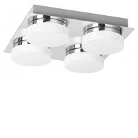 ANCONAS STROPNÍ SVÍTIDLO 4×5W Stropní svítidlo, těleso kov, povrch chrom lesk, difusor plast opál, efekt noční oblohy, LED 4×5W, 1600lm, neutrální 4000K, 230V, IP20, tř.1. rozměry 280x280mm