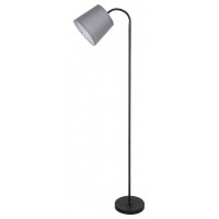 ELETA 1x25W, E27 Stojací lampa, těleso kov, povrch černá, stínítko textil šedá/černá, pro žárovku 1x25W, E27, 230V, IP20, tř.2, rozměry d=220mm, h=1410mm, vypínač na kabelu.