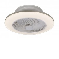 CARDAMO I 36W, CCT Stropní ventilátor s osvětlením, těleso plast bílá, difuzor plast opál, LED 36W, CCT přepín teplota teplá 3000K - denní 6000K, 2100lm stmív.dálk. ovl., 230V, IP20, tř.2, rozměry d=550mm, h=180mm.