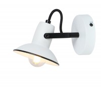 MALITA Wall Nástěnné svítidlo, základna kov, povrch bílá s černými prvky, stínítko kov, pro žárovku 1x40W, E14, 230V, IP20, tř.1, rozměry 175x110x100mm