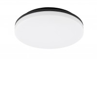 AURICO R 24W, IP54 Stropní venkovní svítidlo, těleso plast černá, difuzor plast opál, LED 24W, neutrální 4000K, 2400lm, 230V, zvýš. krytí IP54, tř.2, rozměry d=280mm, h=50mm.