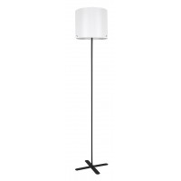 CHLORELA 1x40W, E27 Stojací lampa, těleso kov, povrch černá/stříbrná, stínítko plast bílá, pro žárovku 1x40W, E27, 230V, IP20, tř.2, rozměry d=300mm, h=1490mm.