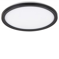 LEONU R 15W, TUYA, CCT, IP44 Stropní venkovní svítidlo, plast černá, difuzor plast opál, LED 15W, smart TUYA smart WiFi, dálk. ovl. nast teplota CCT teplá 2700K, denní 6500K, 1190lm, stmív., 230V, IP44,  rozměry d=280mm, h=30mm.