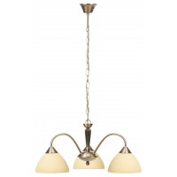 MYRCIA HL 3x40W, E14 Závěsné svítidlo, lustr, těleso kov, povrch bronz, stínítko sklo krémová, pro žárovku 3x40W, E14, 230V, IP20, tř.1, rozměry d=520mm, vč. závěs řetězu l=900mm, lze zkrátit.