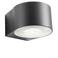 HERNING, 6W, 12W, IP65 Nástěnné venkovní svítidlo, těleso kov, povrch bílá mat/tmavě šedá, difuzor sklo, LED 6W/600lm, 12W/1200lm, teplá 3000K, 230V, IP65, tř.1, Ra80, rozměry d=107mm, svítí dolů/nahoru, dolů.