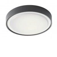 AALBORG R, LED 16W, 18W, IP65 Stropní venkovní svítidlo kruhové, těleso plast, povrch černá antracit, difuzor plast opál, LED 16W/1712lm, 18W/1944lm, teplá 3000K, 230V, IP65, tř.1. rozměry dle typu.