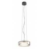 DELF HL 24W/36W CCT Závěsné svítidlo, základna kov, povrch černá, dif plast opál, stínítko sklo kouřové, LED 24W/1731lm, 36W/2347lm, přepín CCT teplota teplá 3000K/neutr 4000K, Ra94, 230V, IP20, tř.1, rozměry dle typu.