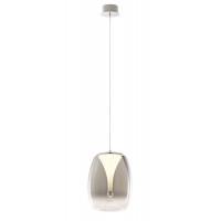 BERG HL 6W/8W/15W Závěsné svítidlo, základna kov, povrch chrom/černá, difuzor plast opál, stínítko sklo čiré/kouřové, LED 6W/420lm, 8W/560lm, 15W/1050lm, teplá 3000K, Ra80, 230V, IP20, tř.2, rozměry dle typu.