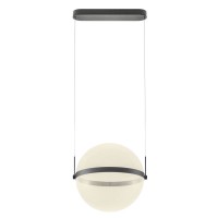 DINE HL 34W TRIAC Závěsné svítidlo, základna kov, povrch černá/mosaz, dif plast opál, stínítko plast opál, LED 34W, teplá 2700K/4039lm, 3000K/4164lm, stmív. TRIAC, Ra90, 230V, IP20, tř.1, rozměry d=400mm, vč závěs lanka l=1200mm, lze zkr.