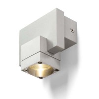 CASSO UP RED Nástěnné bodové svítidlo, materiál hliník, povrch broušený hliník, krycí sklo čiré, LED 1x1W, teplá bílá 3000K, 80lm (svítí cca jako 4W žárovka), vč trafa 230V/350mA, IP20, rozměry 80x80x58mm, svítí dolů