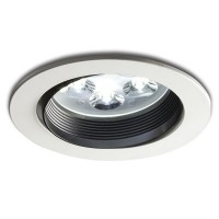 ELTA LED 5W Stropní vestavné, bodové svítidlo, těleso hliník, rámeček bílý, vnitřní kroužech černá, LED 5W, teplá 3000K, 312lm/cca 15W žár, vč. trafa 230V/350mA na kabelu, IP20, d=107, h=120mm