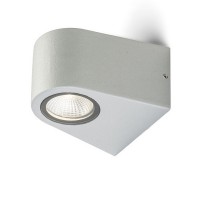 HOOKO LED 1X3W IP54 Nástěnné bodové svítidlo, těleso hliník, povrch šedostříbrná, krycí sklo čiré, LED 1x3W, teplá bílá 3000K, 58lm/cca 3W žár, vč trafa 230V/700mA, IP54, 72x105x120mm, svítí dolů