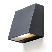 LENSIS LED 3,3W, IP65 Nástěnné venkovní svítidlo, těleso hliník, povrch černá antracit, krycí sklo opál mat, LED 1x3,3W, 250lm, teplá 3000K, vč trafa 230V, IP65, 97x91x61mm, svítí dolů