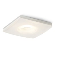 ZENZE LED 5W Stropní, vestavné, bodové svítidlo čtvercové, difuzor sklo opál mat, LED 5W COB, teplá 3000K, 450lm, vč trafa 230V/350mA (na kabelu), IP20, 90x90mm, h=120mm