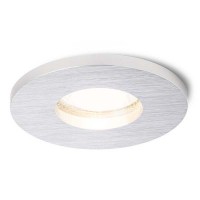 COPENE R 1X50W GU10 IP65/IP20 Stropní, vestavné, bodové svítidlo, těleso hliník, povrch broušený hliník, krycí sklo čiré + střed mat, pro žárovku 1x50W, GU10 ES50, 230V, do koupelny IP65/IP20, zař.tř.1, d=83mm, h=100mm