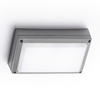 LENA LED 5W VENKOVNÍ IP54 Stropní svítidlo, základna hliník, povrch šedostříbrná, difuzor plast opál, LED 5W, teplá 3000K, 321lm/cca 18W žár, 230V, IP54, tř.1, 44x133x218mm