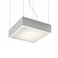 AMBERG HL 12W/36W/48W Závěsné svítidlo, čtvercové, těleso hliník, povrch bílá/broušený, difuzor plast opál, LED 12W/900lm, 36W/2600lm, 48W/3600lm, teplá 3000K, Ra80, 230V, IP20, rozměry dle typu.