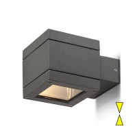 LETO Nástěnné svítidlo, těleso hliník, povrch antracitová, pro žárovku 1x40W, G9, 230V, zvýšené krytí IP44, tř.1, rozměry 100x108x160mm, svítí nahoru/dolů