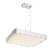 QUART LED 56W Závěsné svítidlo, základna hliníkový profil, povrch bílá nebo česaný hliník, difuzor plast opál, LED 56W, teplá 3000K, 3530lm/cca 180W žár., 230V, IP20, tř.1, rozměry 480x480x60mm, závěs l=1000mm, lze zkrátit, svítí dolů
