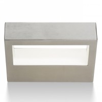 NETRII WALL LED 1X9W IP65 Nástěnné venkovní svítidlo, těleso nerez, povrch nerez mat, difuzor plast mat, LED 9W, teplá 3000K, 800lm, Ra80, 230V, IP65, tř.1. rozměry 178x130x46mm