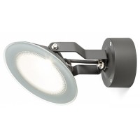 GRIO LED 1X9W Přisazené venkovní svítidlo, nastavitelný směr svícení, těleso kov, povrch lak černá mat, krycí sklo čiré, LED 1x9W, teplá 3000K, 900lm, Ra80, 230V, IP65, tř.1. rozměry d=160mm h=235mm