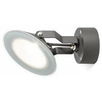 GRIO LED 1X9W Stropní venkovní svítidlo, nastavitelný směr svícení, těleso kov, povrch lak černá mat, krycí sklo čiré, LED 1x9W, teplá 3000K, 900lm, Ra80, 230V, IP65, tř.1. rozměry d=160mm h=235mm