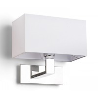 NUMIN WALL 1X42W E27 Nástěnné svítidlo, základna kov, povrch chrom lesk, stínítko textil bílá, pro žárovku 1x42W, E27, 230V, IP20, tř.1. rozměry 180x280x240mm