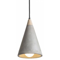 DRIBI PENDANT 1X28W E27 Závěsné svítidlo, základna kov černá lak, stínítko beton šedá a dřevo, pro žárovku 1x28W, E27, 230V, IP20, tř.2. rozměry stínítko d=148mm h=230mm, včetně závěsu l=1030mm, lze zkrátit