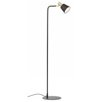 INTERNO STANDT LAMP 1X15W E27 Stojací lampa, nastavitelný směr svícení, těleso kov, povrch lak černá mat s detaily zlatá lesk, stínítko textil černá, pro žárovku 1x15W, E27, 230V, IP20, tř.1. rozměry d=280mm h=1410mm