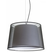 DOUBLIDERA PENDANT 1X42W E27 Závěsné svítidlo, základna kov, povrch chrom lesk, dvojí stínítko textil bílá a černá, pro žárovku 1x42W, E27, 230V, IP20, tř.1. rozměry stínítko d=430mm h=280mm, včetně závěsu l=1220mm, lze zkrátit