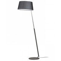 NUNENA STAND 1X42W E27 Stojací lampa, základna kov, povrch lak černá mat s detaily chrom lesk, stínítko textil černá, pro žárovku 1x42W, E27, 230V, IP20, tř.2. rozměry stínítko d=420mm h=210mm, teleskopická noha max h=1495mm