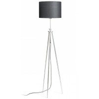 MINEA STAND 1X42W E27 Stojací lampa, těleso hliník, povrch chrom lesk, stínítko textil černá, pro žárovku 1x42W, E27, 230V, IP20, tř.2. rozměry d=300mm h=1574mm, teleskopická noha