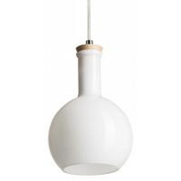 NETIVA2 PENDANT 1X28W E14 Závěsné svítidlo, základna kov lak bílá s detaily chrom lesk, těleso dřevo, difuzor sklo opál, pro žárovku 1x28W, E14, 230V, IP20, tř.1. rozměry d=145mm h=220mm, včetně závěsu l=1430mm, lze zkrátit