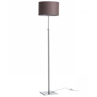 NERMON STAND LAMP 1X42W E27 Stojací lampa, stavitelná výška, základna kov, povrch nikl mat, stínítko textil hnědá, pro žárovku 1x42W, E27, 230V, IP20, tř.2. rozměry d=350mm h=1660mm