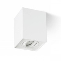 NORTONIERA GU10 1X35W Stropní, přisazené, jednobodové svítidlo, výklopné +-25°, základna kov, povrch bílá, pro žárovku 1x35W, GU10, 230V, IP20, tř.1, rozměry 94x94x124mm