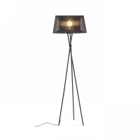 LOGA E27 1X28W STOJACÍ Stojací lampa, trojnožka, základna kov, povrch černá, stínítko textil černá, pro žárovku 1x28W, E27, 230V, IP20, tř.2, rozměry d=550mm, h=1785mm, vč vypínače na kabelu