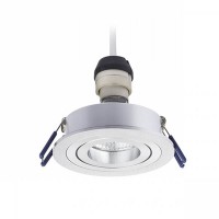 COLINA GU10 1X50W KRUH Vestavné, stropní, bodové svítidlo, výklopné +-30°, těleso hliník, povrch broušený, pro žárovku 1x50W, GU10, 230V, IP20, tř.1, rozměry d=92mm, h=90mm