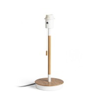 EBELE, 40W, E27, USB nabíjení pro telefon Stolní lampa s objímkou, stojanový podstavec, těleso dřevo světlé a bílá, pro žárovku 1x40W, E27, 230V, IP20. rozměry d=160mm, h=400mm, vč. USB nabíjení pro telefon.