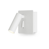 ECKAR Nástěnné bodové svítidlo, nastavitelný směr svícení, těleso kov, povrch bílá/černá/nikl mat, LED 3W, teplá 3000K, 150lm, 230V, Ra80, rozměry 86x86mm, d=25mm.