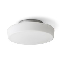 EISFELD Stropní přisazené svítidlo, kruhové, základna kov, povrch chrom, difuzor sklo opál, LED 12W, 900lm, teplá 3000K, Ra80, 230V, do koupelny IP44, rozměry d=260mm, h=90mm.