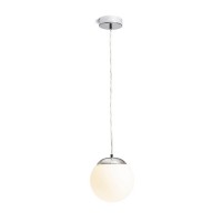 ELLRICH PL, 1x15W, IP44 Závěsné svítidlo, základna kov, povrch chrom, difuzor sklo opál, pro žárovku 1x15W, E27, 230V, zvýš. krytí IP44, d=170mm, vč závěs kabelu h=870mm, lze zkrátit.