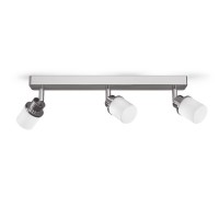 ELLWANG III G9 Stropní přisazené nebo nástěnné svítidlo, těleso kov, povrch chrom, difuzor sklo opál, pro žárovku 3x3W, G9, 230V, do koupelny IP44, rozměry 400x110x80mm.