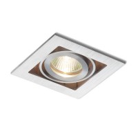 ZUNA 1X50W 12V Vestavné, bodové svítídlo, výklopné +-20°, těleso hliník, povrch česaný hliník, pro žárovku 1x50W, GU5,3, 12V, IP20, rozměry 100x100mm.