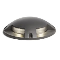 TURTLE LED 4W IP54 Podlahové, nebo nástěnné svítidlo, těleso hliník, povrch šedočerná antracit, difuzor sklo opál, 4 průzory LED 4x1W, teplá 154lm/cca 8W žár, 230V, IP54, tř.1, d=210mm, h=50mm, montáž na povrch