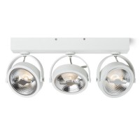 CALLU LED 3X12W Stropní, bodové, svítidlo, nastavitelný směr svícení, těleso hliník, povrch bílá, nebo černá, LED 3x12W, teplá 3000K, vyzař. úhel 24°, 3x600lm, 230V, IP20, rozměry 82x40x380mm